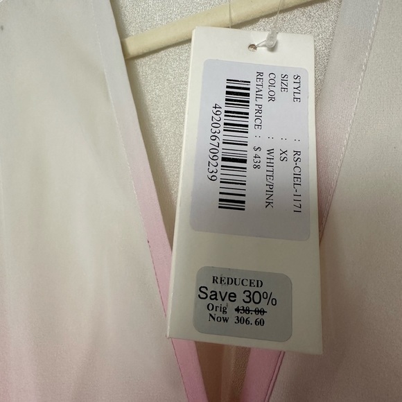 ROCOCO SAND Rainbow Tiered High-low Dress In White/pink - Picture 12 of 13